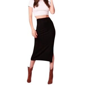 Renee Rust Ribbed Pencil Skirt NWT